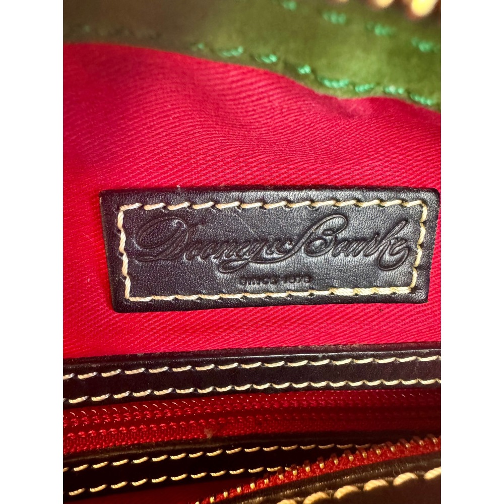 Vintage Dooney & Bourke DB Monogram Satchel Y2K Tassels Canvas Leather Bag - Picture 10 of 13